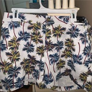 COPY - White Palm Tree Bermuda Shorts Never worn
